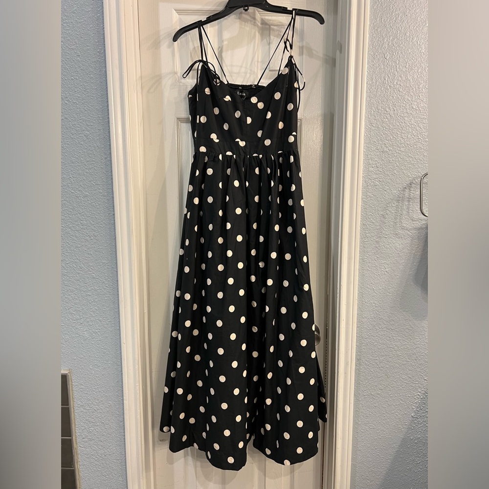 En Saison Polka Dot Midi Dress L